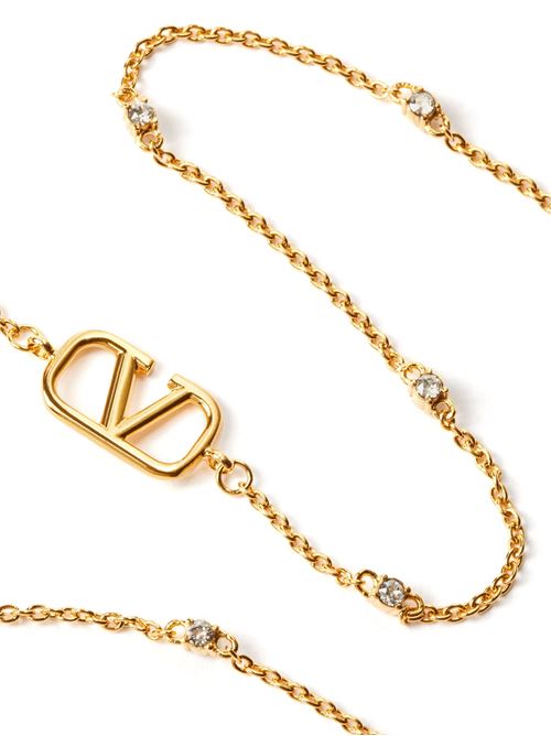 MINI VLOGO SIGNATURE NECKLACE IN METAL AND SWAROVSKI® CRYSTALS VALENTINO GARAVANI | 6W2J0T54YCWMH5